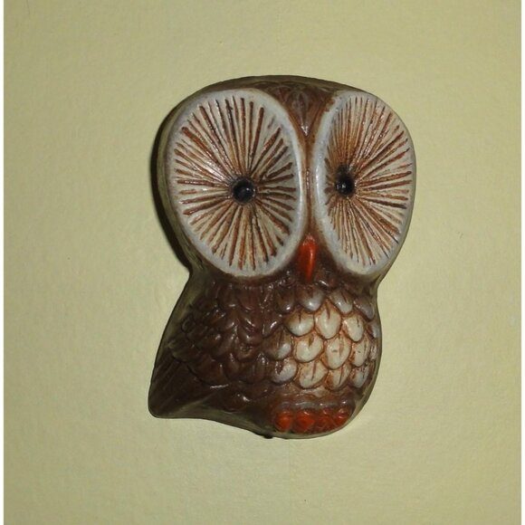 Vintage Homco Small Owl Wall Hanging foamcraft 1970s mcm retro kitsch plaque - Picture 2 of 12